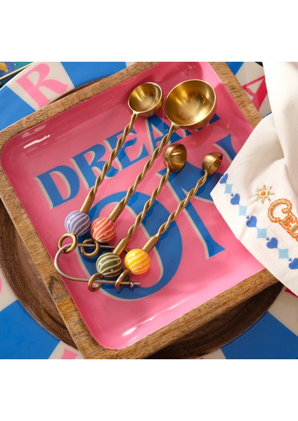 Rampur Çelik - Pirinç Ölçü Kaşık Seti 5X12X3 cm Altın - Renkli fiyatları