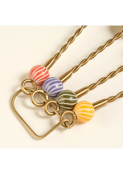 Rampur Çelik - Pirinç Ölçü Kaşık Seti 5X12X3 cm Altın - Renkli fırsatları