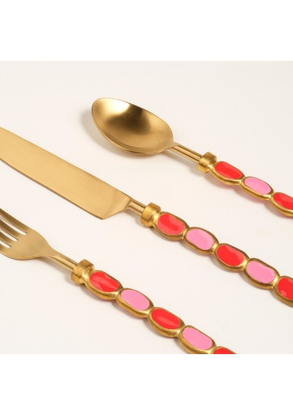 Rampur Çelik - Pirinç Çkb Seti 4X23X2 cm Kırmızı - Pembe modelleri