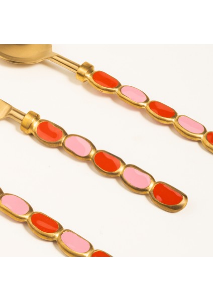 Rampur Çelik - Pirinç Çkb Seti 4X23X2 cm Kırmızı - Pembe fırsatları