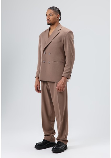 Oversize Kruvaze Takım Elbise Vizon fiyatları