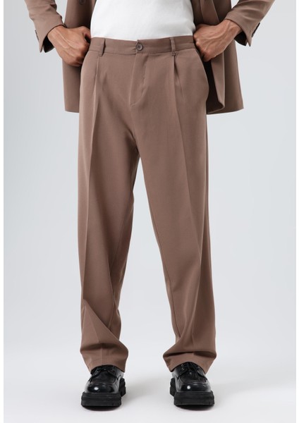 Oversize Kruvaze Takım Elbise Vizon