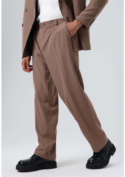 Oversize Kruvaze Takım Elbise Vizon