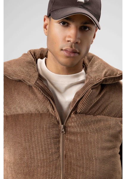 Oversize Kadife Şişme Mont Taba fiyatları