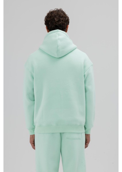 Basic Fermuarlı Oversize Kapüşonlu Sweatshirt Mint fırsatları