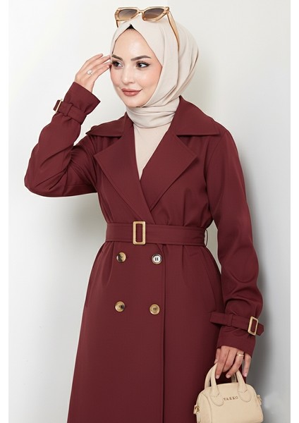 Tam Boy Su Geçirmez Trenç 1596 - Bordo fiyatları