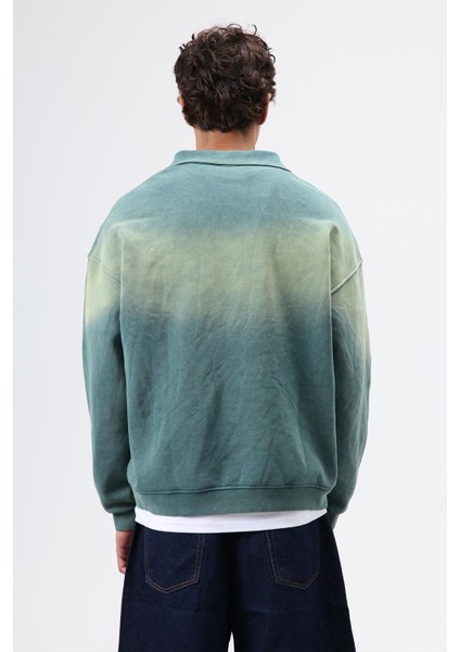 Yaka Fermuarlı Oversize Sweatshirt Nefti indirimleri