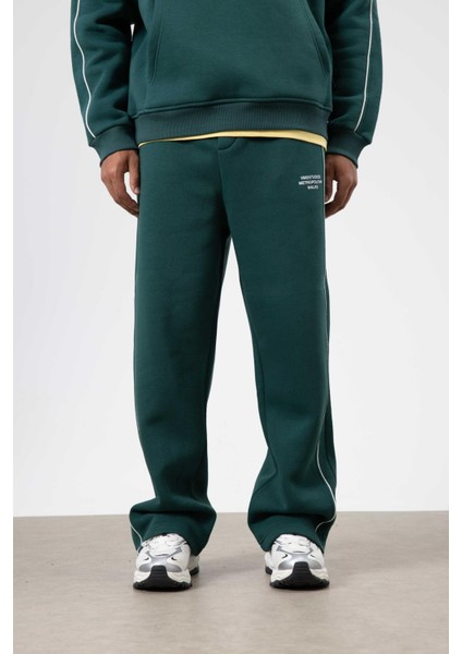 Çizgi Detaylı Oversize Eşofman Takım Nefti