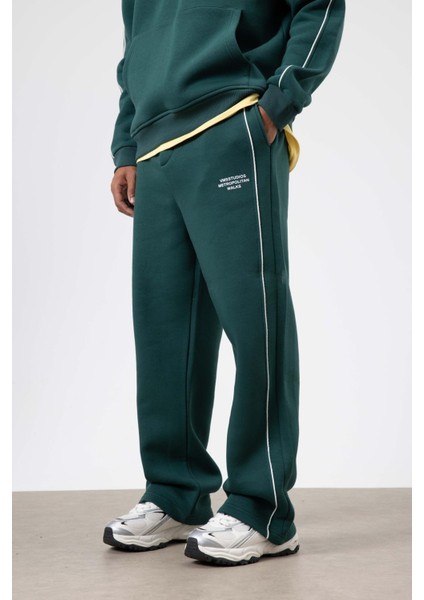 Çizgi Detaylı Oversize Eşofman Takım Nefti