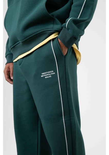 Çizgi Detaylı Oversize Eşofman Takım Nefti