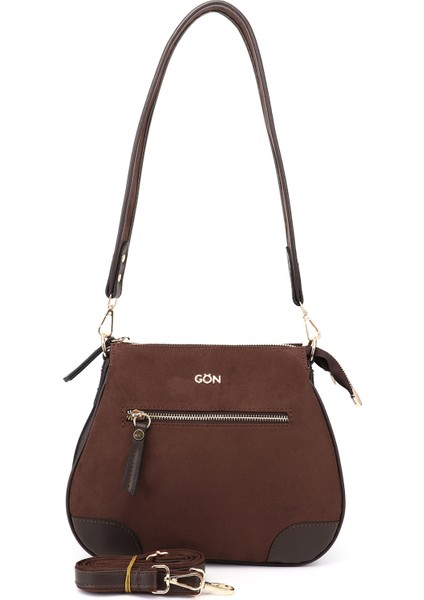 Kadın Kahve Süet Uzun Askılı Omuz Çantası