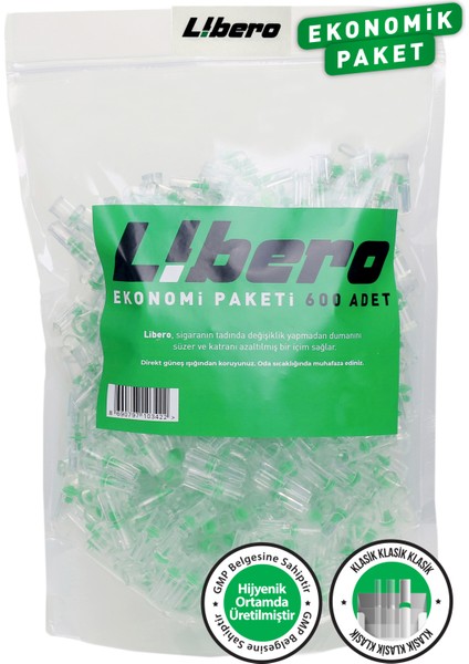 Klasik Ekonomik Paket Sigara Ağızlığı Filtresi 600 Adet