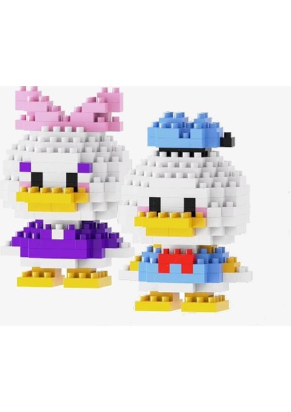 Donald ve Daisy Duck 2'li Koleksiyon Seti Nano Blok Yapı Figürleri | Disney Masaüstü Dekor