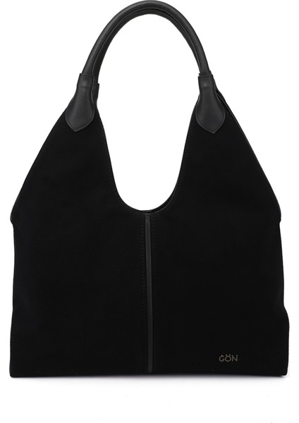 Kadın Siyah Süete Siyah Omuz Çantası