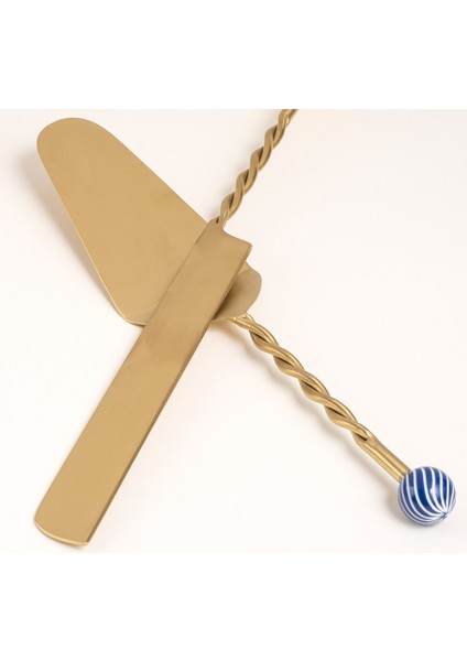 Rampur Çelik - Pirinç Servis Seti 6X30X2 cm Mavi - Sarı fırsatları