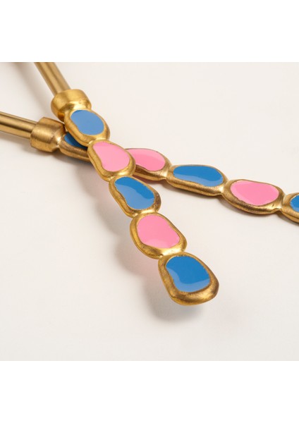 Rampur Çelik - Pirinç Salata Kaşık Seti 26 cm Pembe - Mavi indirimleri