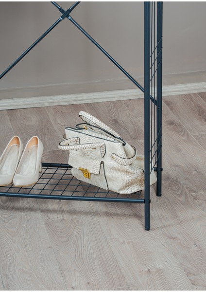 elite 5 Raflı Siyah Metal Elbise Askılık Portmanto Ayaklı Konfeksiyon Askılık indirimleri