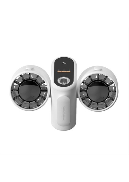 Turbo Jet Fan Çifte Başlı Bel Montajlı Fan Güç Bankası Açık Kamp Seyahat Işleri Için Işık, Beyaz (Yurt Dışından)