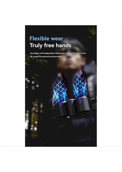 Turbo Jet Fan Çifte Başlı Bel Montajlı Fan Güç Bankası Açık Kamp Seyahat Işleri Için Işık, Beyaz (Yurt Dışından) fırsatları