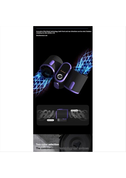 Turbo Jet Fan Çifte Başlı Bel Montajlı Fan Güç Bankası Açık Kamp Seyahat Işleri Için Işık, Beyaz (Yurt Dışından) indirimleri