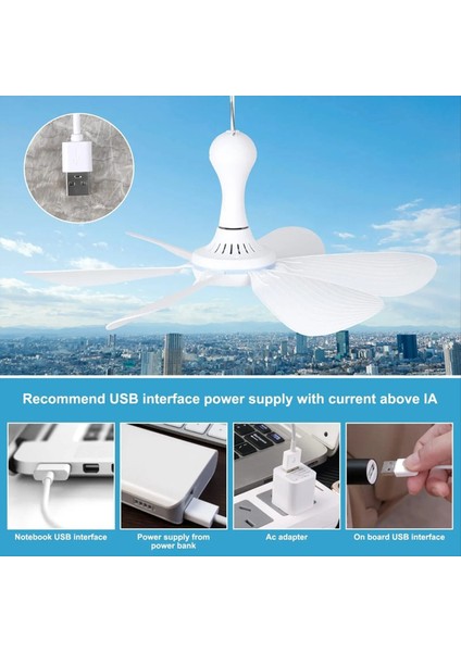 Sessiz 6 Kamp Yatağı Yatağı Çadır Için USB Powered Tavan Kanopi Fan Asma Fanı Bırakır (Yurt Dışından) indirimleri