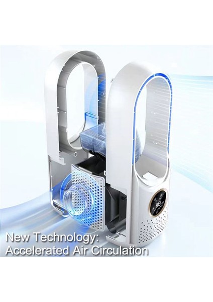 Hava Soğutucu LED Ekran Klima Nemlendirme Elektrikli Fan 6 Hız Sessiz Zamanlayıcı Fan Nemlendirici Fan Mavi (Yurt Dışından) fırsatları