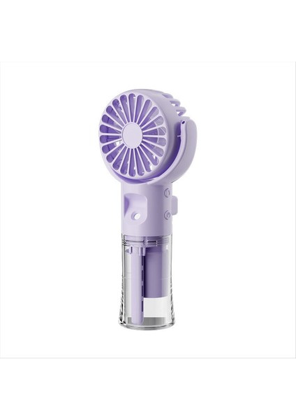 F4 Elde Taşınan Fan Humiding Fan Fan Asılı Boyun Fanı Katlanır Mini Handheld Fan, Mor (Yurt Dışından)