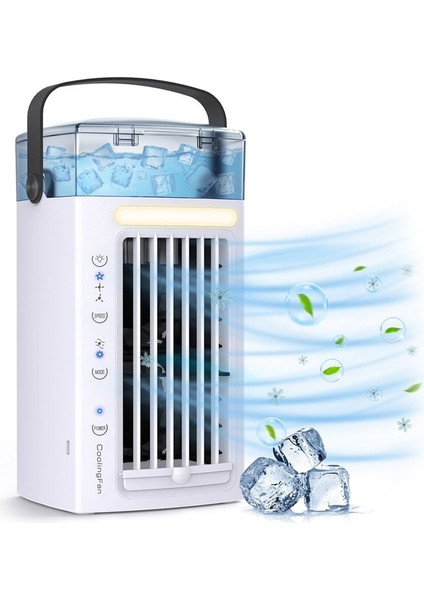 Taşınabilir Klima Fanı 3 1 Masa Hava Soğutucu ve 3 Fan Hızı ve 7 Renkli LED Işık Yatak Odası Için Işık (Yurt Dışından) fiyatları