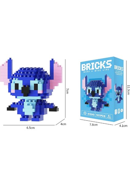 Ohana Temalı Stitch ve Angel (Pembe) Nano Blok Seti | 2'li Yapı Figürleri Koleksiyonu modelleri