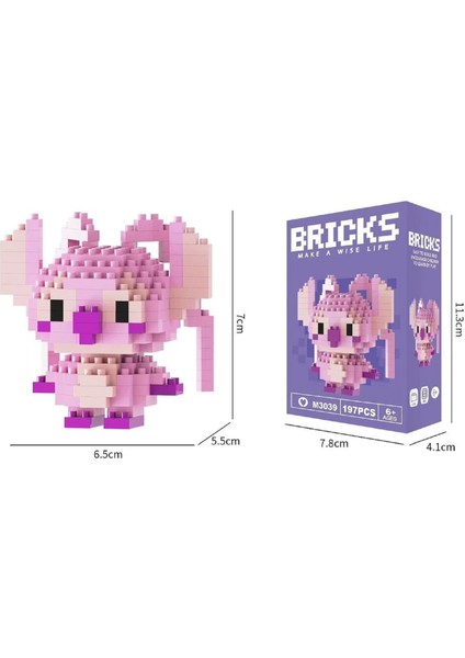 Ohana Temalı Stitch ve Angel (Pembe) Nano Blok Seti | 2'li Yapı Figürleri Koleksiyonu indirimleri