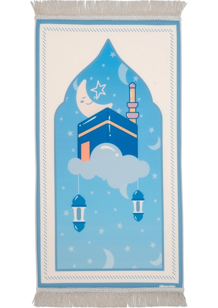 Ay Yıldızlı Kabe Desenli Süngerli Çocuk Seccadesi modelleri