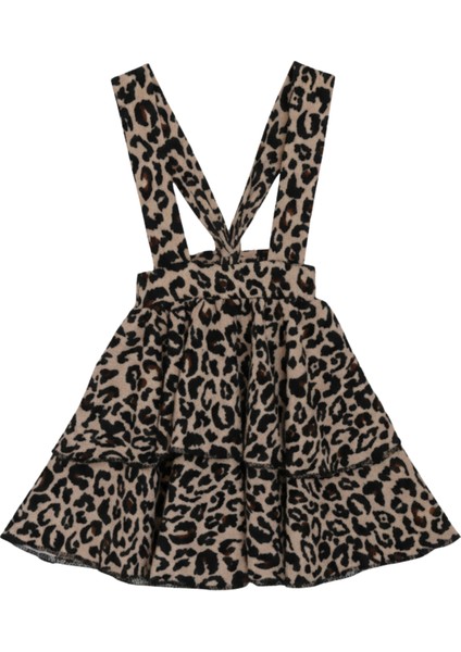 Kız Çocuk Helen Leopar Askılı Kat Kat Bağlama Jile Elbise fiyatları