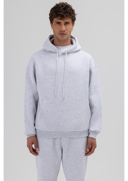 Basic Oversize Kapüşonlu Sweatshirt Karmelanj fiyatları