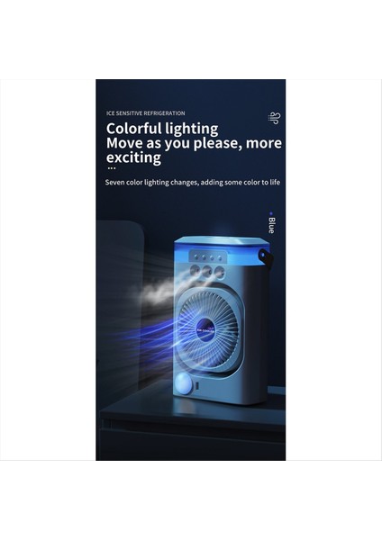 Klima Fanı Taşınabilir Masaüstü Nemlendirici Evde Renkli Gece Işıkları ile Küçük Hava Soğutucu Fan Office, B (Yurt Dışından) fırsatları