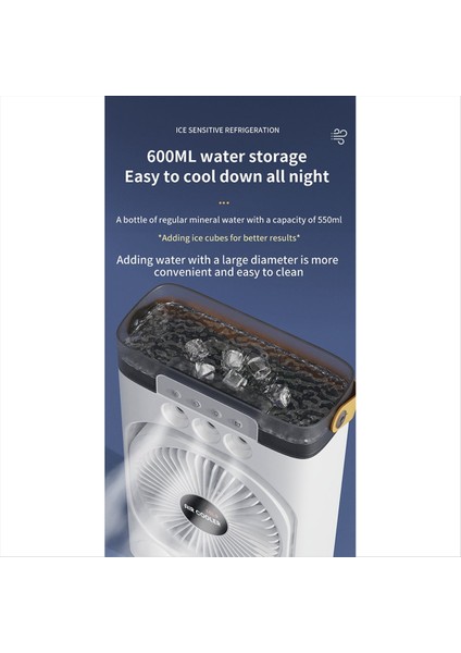 Klima Fanı Taşınabilir Masaüstü Nemlendirici Evde Renkli Gece Işıkları ile Küçük Hava Soğutucu Fan Office, B (Yurt Dışından) indirimleri