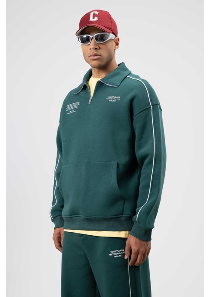 Çizgi Detaylı Oversize Eşofman Takım Nefti modelleri