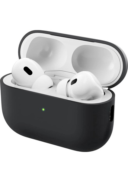 Apple Airpods Pro 2.nesil Kılıf Mat Premium Silikon Siyah modelleri