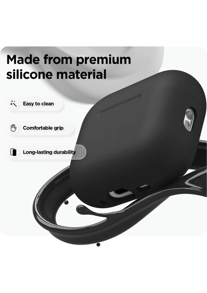 Apple Airpods Pro 2.nesil Kılıf Mat Premium Silikon Siyah indirimleri