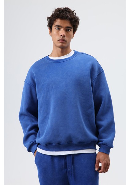 Basic Oversize Yıkamalı Sweatshirt Saks fırsatları