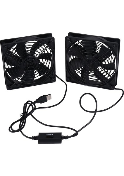 Çift 120MM 5V USB ile Çalışan Pc Yönlendirici Fanları, Yönlendirici Modem Alıcısı Için Yüksek Hava Akışı Soğutma Fanı (Yurt Dışından)