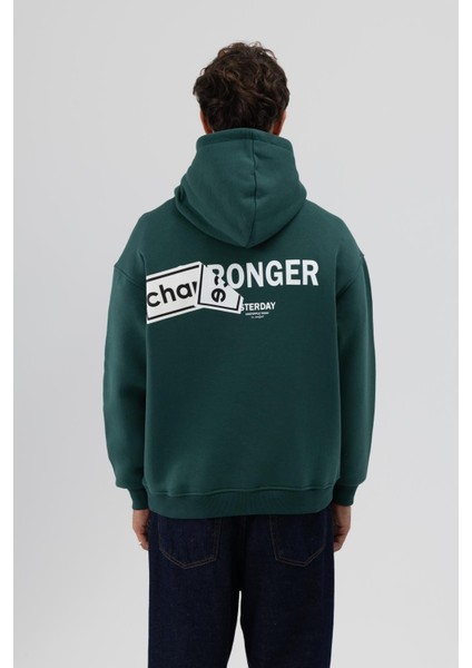 Oversize Arka Baskılı Sweatshirt Nefti fırsatları