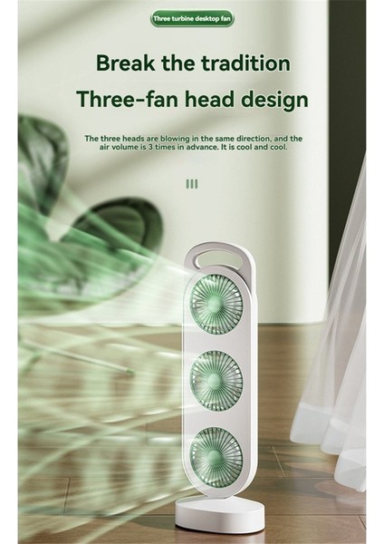 Üçlü Türbin Tasarım Fanı USB Şarj Yüksek Rüzgar Masaüstü Fan Ev Yurt Fan Sessiz Operasyon Beyaz ve Turuncu (Yurt Dışından) fırsatları