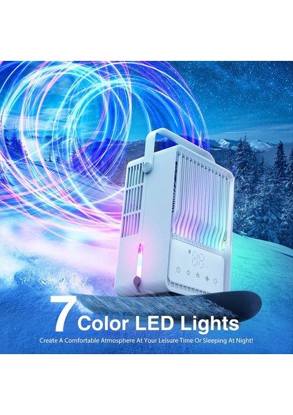 Klimalar 3 Rüzgar Hızına Sahip Evaporatif Hava Soğutucu 7 Renk Oda Ofis Için Hafif Kişisel Klima (Yurt Dışından) modelleri