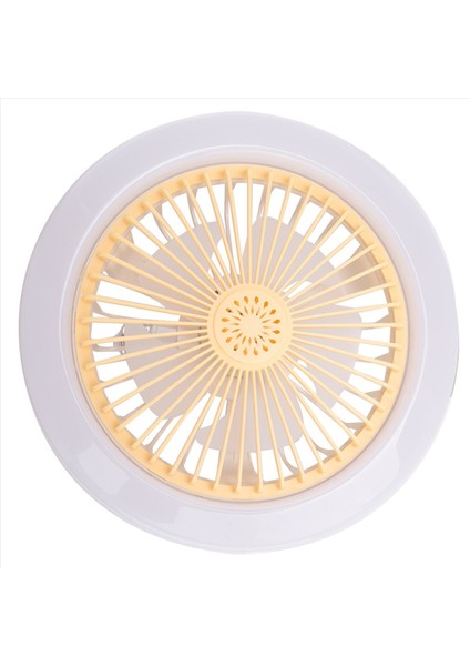 E27 Tavan Fanı, Kapalı Düşük Fan Işığı, Gizli Elektrikli Fan Gimbal Lamba Tutucu (Krem Rengi) (Yurt Dışından)