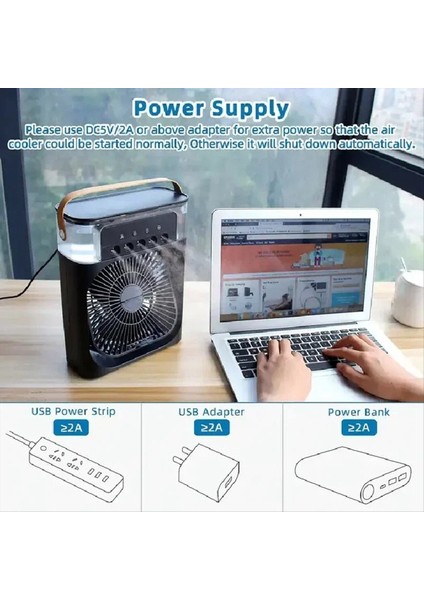 Taşınabilir 3 Arada Fan Klima Ev Küçük Hava Soğutucu LED Gece Işık Nemlendirici Klima Ev Fanı (Yurt Dışından) fırsatları