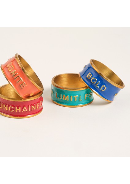 Rampur Çelik - Pirinç Peçete Halkası 5 cm Altın - Renkli modelleri