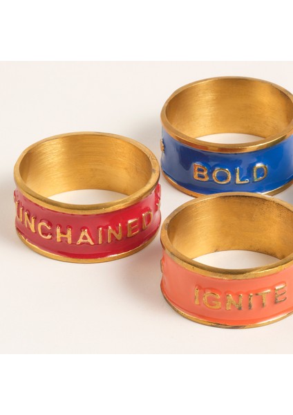 Rampur Çelik - Pirinç Peçete Halkası 5 cm Altın - Renkli fırsatları