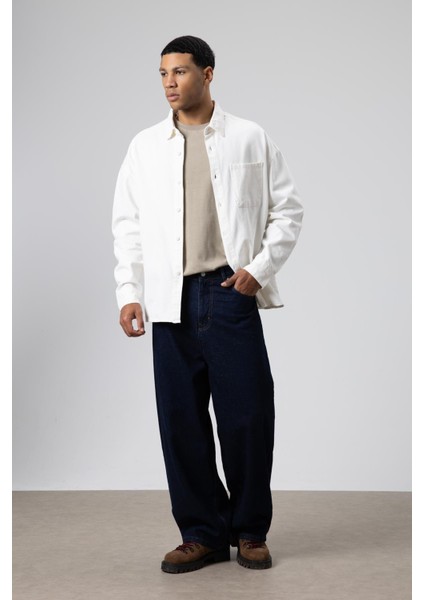 Oversize Gabardin Gömlek Ceket Beyaz indirimleri