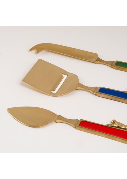 Rampur Çelik - Pirinç Servis Seti 6X17X1 cm Altın - Renkli fırsatları