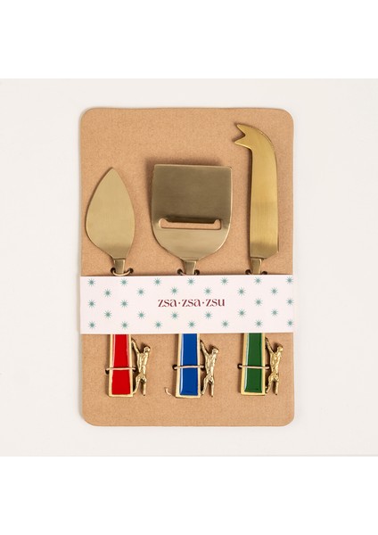 Rampur Çelik - Pirinç Servis Seti 6X17X1 cm Altın - Renkli